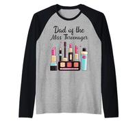 Traje de Maquillaje para Fiesta de 3er cumpleaños de papá de la señorita Threenager Camiseta Manga Raglan