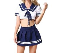 Traje de marinero - Disfraz de colegiala - Lencería Uniforme Tentación Traje de Marinero Ropa de Estudiante Estilo Japonés Tema de Club Nocturno Juego de Rol Disfraz Cosplay