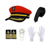 Traje de marinero para hombre - camisa de marinero para adultos uniforme cosplay sombrero guantes | accesorios para yates disfraces de marinero - para cruceros excursiones vacaciones navegación