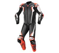 Traje de Moto Alpinestars Racing Absolute V2 1 PC Piel Negro/Blanco/Rojo Flúor48 Negro,Blanco,Rojo Flúor