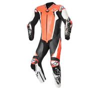 Alpinestars Absolute V2 Traje de cuero de motocicleta de una pieza, negro-blanco-rojo, tamaño 58 para Hombres