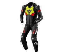 Traje de moto Revit Argon 2 de una pieza negro-amarillo fluorescente 48