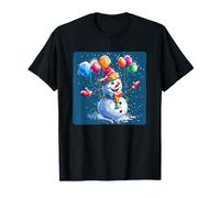 Traje de muñeco de Nieve Feliz y Globos para niños y niñas Camiseta