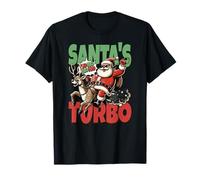 Traje de Navidad Divertido de Santa Claus Turbo Sleigh Camiseta