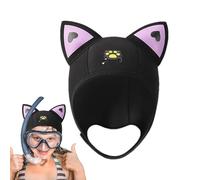 Traje de Neopreno con Orejas de Gato de 3 mm, Gorro de Neopreno térmico, Gorro de esnórquel elástico, Lindo Buceo con Orejas de Gato para Mujeres y niños, esnórquel, Viajes Marinos Plus