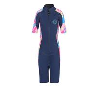 Traje de Neopreno Corto para Niños Niñas, Traje de Baño de Buceo con Cremallera Frontal 2.5mm Shorty Wetsuit Una Pieza Trajes de Neopreno para Deportes Acuáticos Nadar Practicar Snorkel Surf XS
