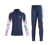 Traje de Neopreno de 2 Piezas para Niños, 2.5 mm Neopreno Traje de Buceo para Niños y Niñas Chaqueta de Manga Larga con Cremallera & Pantalones de Buceo para Surf, Kayak, Natación, Snorkel L