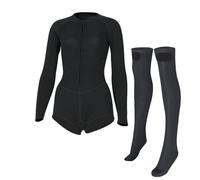 Traje de Neopreno Traje de baño una Pieza for Mujer con Calcetines Buceo protección Solar esnórquel Wader Trajes Playa subacuáticos 2 mm(Complete Set,S)