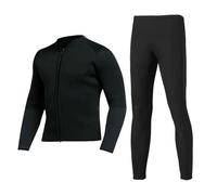 Traje De Neopreno Traje de Neopreno 1,5mm for Hombre y Mujer, Traje Surf cálido Dividido, Manga Larga, natación húmeda, Juego Completo Buceo a Prueba frío(1431 BK Set,XL)