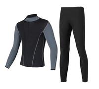 Traje De Neopreno Traje de Neopreno 1,5mm for Hombre y Mujer, Traje Surf cálido Dividido, Manga Larga, natación húmeda, Juego Completo Buceo a Prueba frío(1544 GY Set,3XL)
