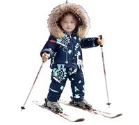Traje de Nieve Aislante de Dos Piezas para Niños Conjunto Térmico Infantil Resistent al para Actividades Exteriores (Blue-a, 5-6 Years)
