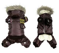 Traje de nieve for perros pequeños y medianos, mono impermeable for perros de la Fuerza Aérea de EE. UU., cachorros, mascotas, abrigos for clima frío, chaqueta con capucha, ropa for chihuahua, rojo 4X