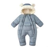 Traje de Nieve Invierno Niñas Mono Acolchado Aislante con Manoplas Patucos Cremallera Doble Ropa Cálida Bebés Niños Pequeños (Light Blue, 0-3 Months)