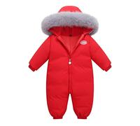 Traje de Nieve Invierno para Bebés Niñas Plumón Mameluco con Capucha Mono de Niño Traje de Esquí una Pieza Chaqueta de Abrigo
