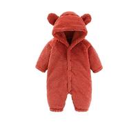 Traje de Nieve para bebés recién Nacidos, niños y niñas, Abrigo de Invierno con Capucha de Oso, Mono Completo, Forro Polar Grueso, Patucos y Manoplas, Ideal para frío Extremo, Tallas 0-12 Meses.