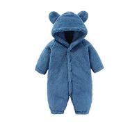 Traje de Nieve para bebés recién Nacidos, niños y niñas, Abrigo de Invierno con Capucha de Oso, Mono Completo, Forro Polar Grueso, Patucos y Manoplas, Ideal para frío Extremo, Tallas 0-12 Meses.