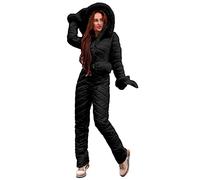 Traje de nieve para mujer adulta - Traje de esquí de una pieza para mujer, traje de nieve cálido de invierno con capucha, traje de esquí de una pieza, ropa de esquí al aire libre impermeable, traje de
