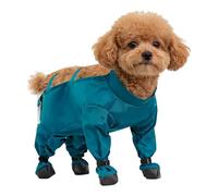 Traje de nieve para perro de invierno con zapatos - Ropa impermeable para el tiempo frío con tiras reflectantes y suspensores | Traje de botas para perros para acampar al aire libre