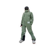 Traje De Nieve Traje de esquí una pieza impermeable y transpirable Snowboard ropa trabajo invierno pantalones chaqueta mujeres hombres nieve traje(Green,XL)