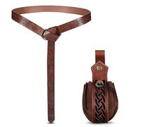 Traje de Nigromante de Halloween 2 Pcs,Medieval Cinturón+Bolsa Renacentista,Accesorios de Disfraces para Halloween,Fiestas,Cosplay