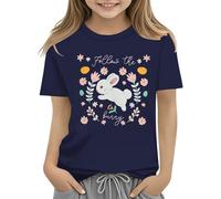 Traje de niño 86 T camiseta con coloridos huevos y diseño floral suave camiseta para niñas cómoda y elegante bufanda Jack, marine, 8-9 años