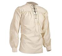 Traje de ocio para hombre, camiseta de color para hombre, vendaje de manga larga, camiseta gótica, informal, blusa corta, abrigo corto para hombre de invierno, beige, XL