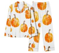 Traje de pantalón de Halloween para mujer con parte superior de manga larga, tira de botones, cintura elástica, tela suave para un sueño reparador, idea de regalo ideal para fans de los escalofríos