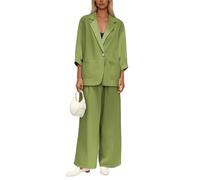 Traje de pantalón para mujer, elegante, blazer, juego de traje, monocolor, ropa de calle, traje de dos piezas, traje de negocios, moderno, rever, ajustado, deportivo, oficina, traje de traje, chaqueta