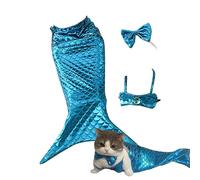 Traje de para gatos, traje de para gatos, traje de cosplay para perros con diadema con lazo y cuello halter, ropa creativa para cachorros, traje de gatito para perros pequeños y