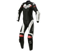 Alpinestars Stella GP Plus Traje de cuero para motocicleta de dos piezas para damas, Negro/Blanco/Rojo, Talla 40