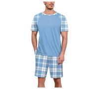 Traje De Pijama A Juego con Estampado Cuadriculado, Conjunto Dos Piezas, Ropa coordinada para Descanso Nocturno y Ocio Tranquilo en casa