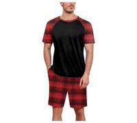Traje De Pijama A Juego con Estampado Cuadriculado, Conjunto Dos Piezas, Ropa coordinada para Descanso Nocturno y Ocio Tranquilo en casa