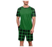 Traje De Pijama A Juego con Estampado Cuadriculado, Conjunto Dos Piezas, Ropa coordinada para Descanso Nocturno y Ocio Tranquilo en casa