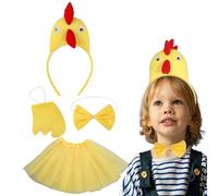 Traje de pollo: de gallo juvenil, conjunto de pájaros de peluche que incluye gorro de peine, guantes, botines para desfile temático, actuación en escenario, fiesta de cumpleaños | Adorable per