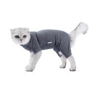 Traje de recuperación de Gatos 4 pated | Altamente elástico y Piel - Amigo | Post - Traje de Tratamiento para Gatitos/Gatos | Reduce la pérdida de Cabello e irritación de la (S)