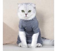 Traje de Recuperación de Gatos, Traje Recuperación la Cría Gato Mascotas Cuerpo Después la Cirugía con Cuatro Patas Chaqueta Herida Abdominal para (Medio)