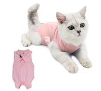 Traje de Recuperación para Gatos, Chaleco de Recuperación, Body Postoperatorio para Heridas Abdominales o Enfermedades de la Piel, Anti Lamiendo (Medium, Rosa)