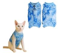 Traje de recuperación para gatos después de la cirugía, body transpirable antilamidos, chaleco postoperatorio suave alternativo al cono para heridas abdominales o enfermedades de la piel de los gatos