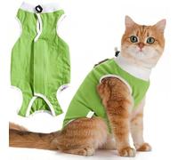 Traje de recuperación para gatos después de la cirugía, mameluco transpirable para esterilización de heridas abdominales, pijama de recuperación quirúrgica para gatitos, alternativa al cono de la