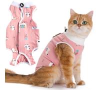 Traje de recuperación para gatos después de la cirugía, mameluco transpirable para heridas abdominales esterilizadas, pijama de recuperación quirúrgica para gatitos, alternativa al cono de la