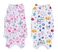 Traje de recuperación para gatos, paquete de 2 unidades, traje transpirable de recuperación de cirugía para gatos, protección postoperatoria, esterilización, condiciones de la piel, alternativa al