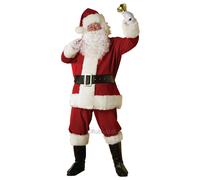 Traje De Santa Claus Navideño De Lujo De 7 Piezas Para Hombre, Papá Noel C