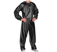 Traje de sauna térmico para hombre, traje de sudoración, chándal térmico, boxeo, gimnasio, fitness, correr, para adelgazar, sauna, sudadera, traje con capucha, traje largo UV, traje de sol, Negro ,
