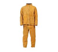 Traje de soldadura de cuero Soldador De Cuero Artificial Herrero Delantal De Servicio Pesado Retardante De Soldadura Resistente A Alta Temperatura Herramientas De Ropa Resistente al calor y retardante