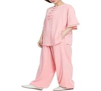Traje De Tai Chi for Mujer Uniformes Kung Fu Algodón Y Lino(Roze,M)