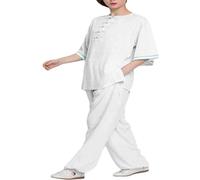 Traje De Tai Chi for Mujer Uniformes Kung Fu Algodón Y Lino(Wit,XS)
