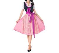 Traje de tirolesa para mujer, club nocturno, bar, escenario, rendimiento, transpirable, fácil de limpiar, versátil, para cosplay, elegante, sexy, festivo, Oktoberfest, 01#_rosa, L