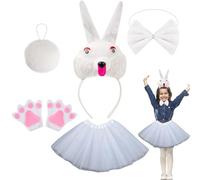 Traje De Traje De Cosplay De Conejo - Conjunto De Ropa De Traje De Conejo, Accesorio De Banda De Banda Ajustable | Cómodo Traje De Fiesta De Pascua, Traje De Tela Suave Flexible Con