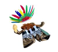 Traje de transformación para mascotas, disfraz indio para mascotas, gatos, perros, conjunto de cosplay con sombrero para perro para juego activo