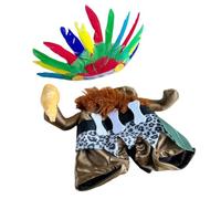 Traje De Transformación para Mascotas Traje Indio Disfraz para Mascotas Gatos Perros Conjunto Cosplay con Sombrero Perro Fácil Usar